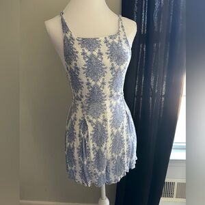 Blue and White Patterned Dress